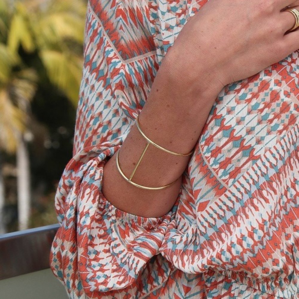 Emerald + Duv Joshua Tree Cage Bracelet Gold NWT